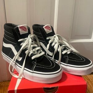 Vans Black and White Sk8-Hi Sneakers